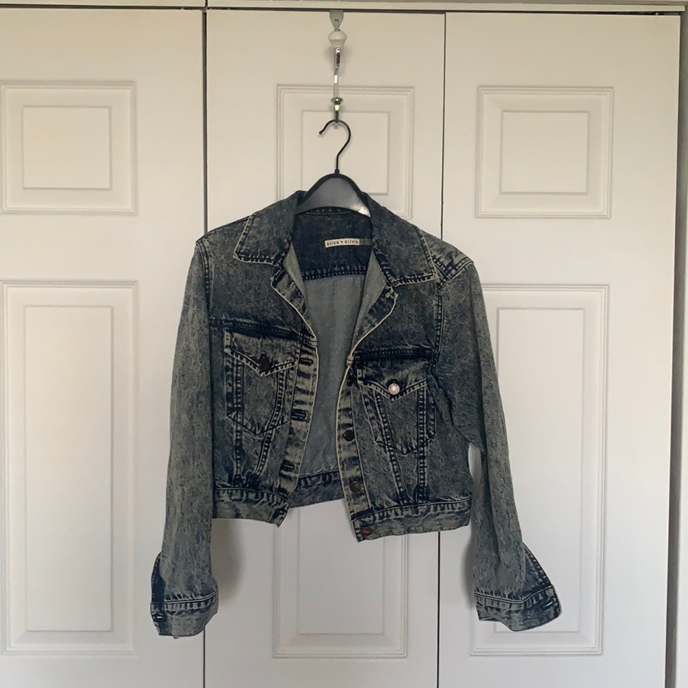 Alice and olivia cropped jeans jacket,